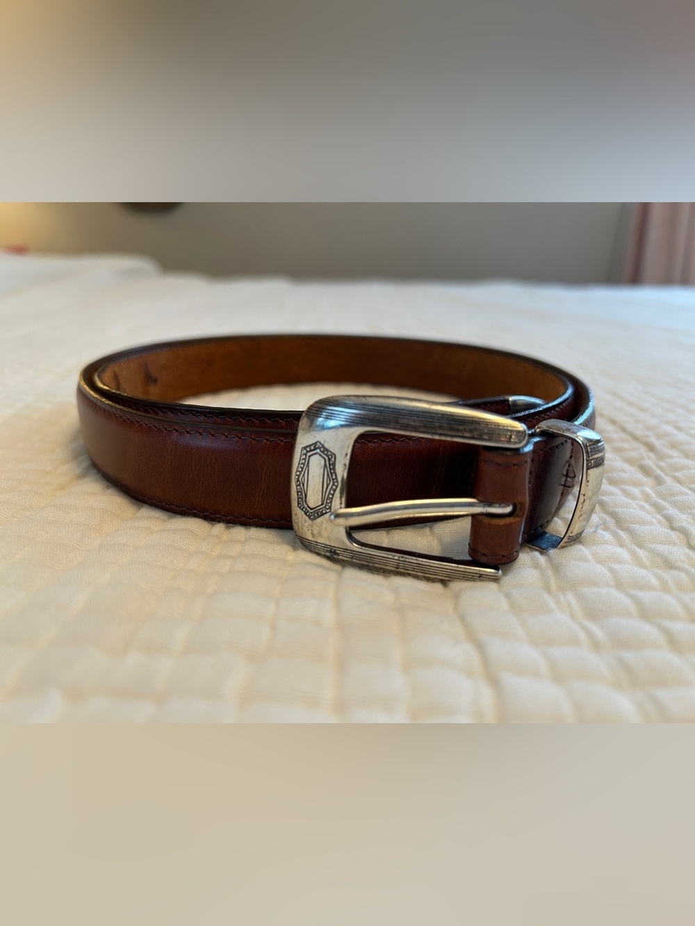 Red Wing Shoes Brown Leather Belt with Silver Tone Buckle